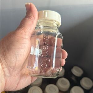 Evenflo Clear Glass Baby Bottle with White Lid